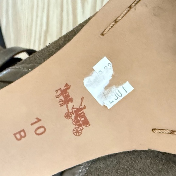 COACH|Brown Suede boots with western buckle details,wooden block heel•••SIZE 10 - Picture 12 of 16